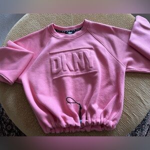 DKNY Women’s Cropped Pullover  Top Peachy Pink - Size S - EUC
